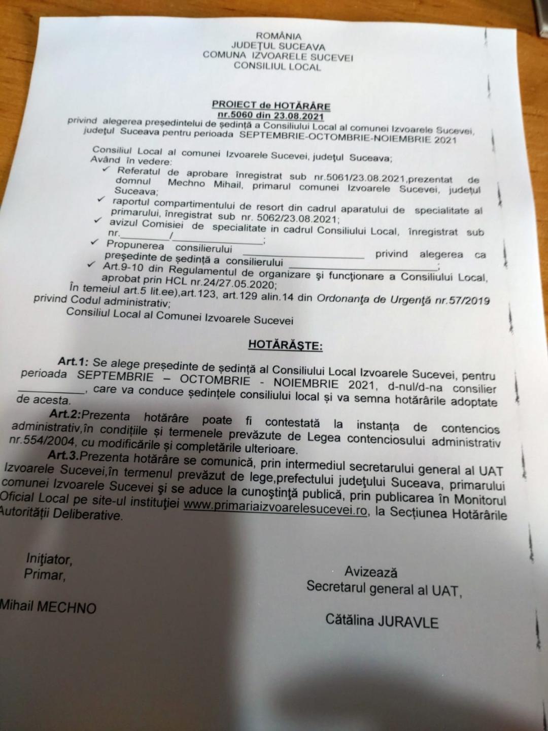 proiect de hotararre